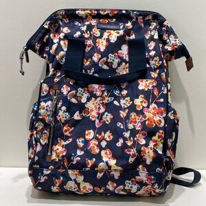 VERA BRADLEY “Lighten Up Frame” Blue Floral Nylon Backpack
